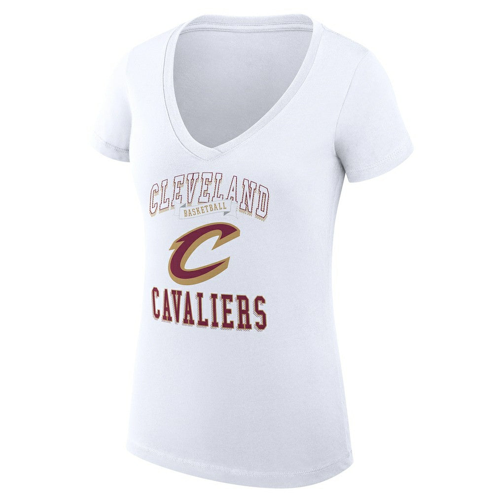 Cleveland Cavaliers G-III 4Her by Carl Banks Women's Super-Slim Fit Lightweight Team Logo V-Neck T-Shirt White outlet