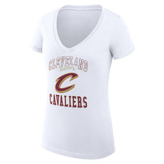 Cleveland Cavaliers G-III 4Her by Carl Banks Women's Super-Slim Fit Lightweight Team Logo V-Neck T-Shirt White outlet