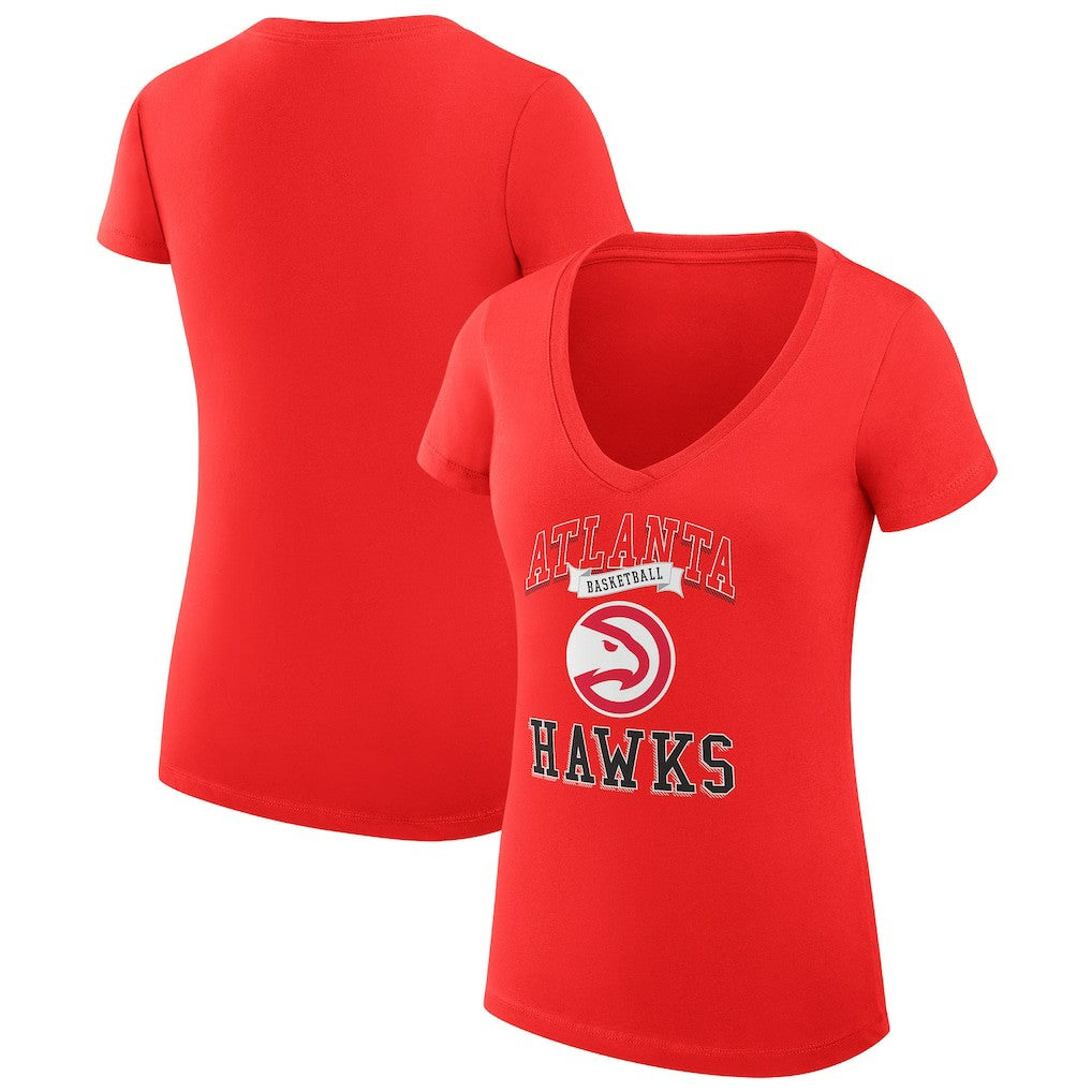Atlanta Hawks G-III 4Her by Carl Banks Women's Super-Slim Fit Lightweight Team Logo V-Neck T-Shirt Red outlet