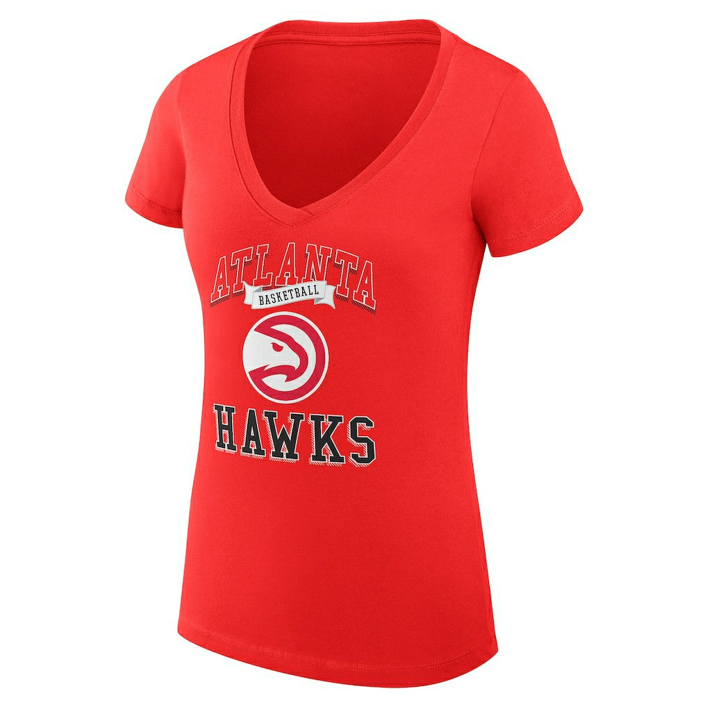 Atlanta Hawks G-III 4Her by Carl Banks Women's Super-Slim Fit Lightweight Team Logo V-Neck T-Shirt Red outlet
