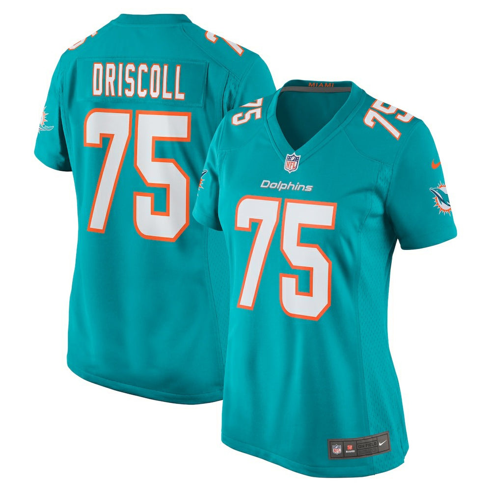 Jack Driscoll Miami Dolphins Women's Team Game Jersey - Aqua Jerseys