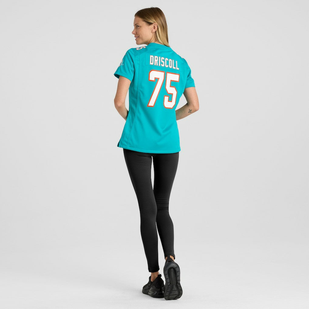 Jack Driscoll Miami Dolphins Women's Team Game Jersey - Aqua Jerseys