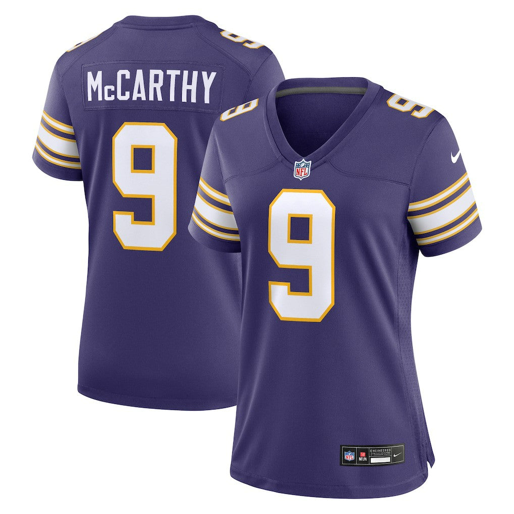 J.J. McCarthy Minnesota Vikings Women's 2nd Alternate Player Game Jersey - Purple Jerseys