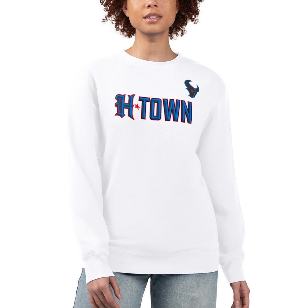 Houston Texans G-III 4Her by Carl Banks Women's H-Town Fleece Pullover Sweatshirt - White Pullover