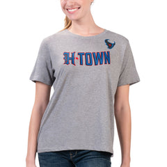 Houston Texans G-III 4Her by Carl Banks Women's Super-Slim Fit Lightweight H-Town T-Shirt - Heather Gray T-shirts