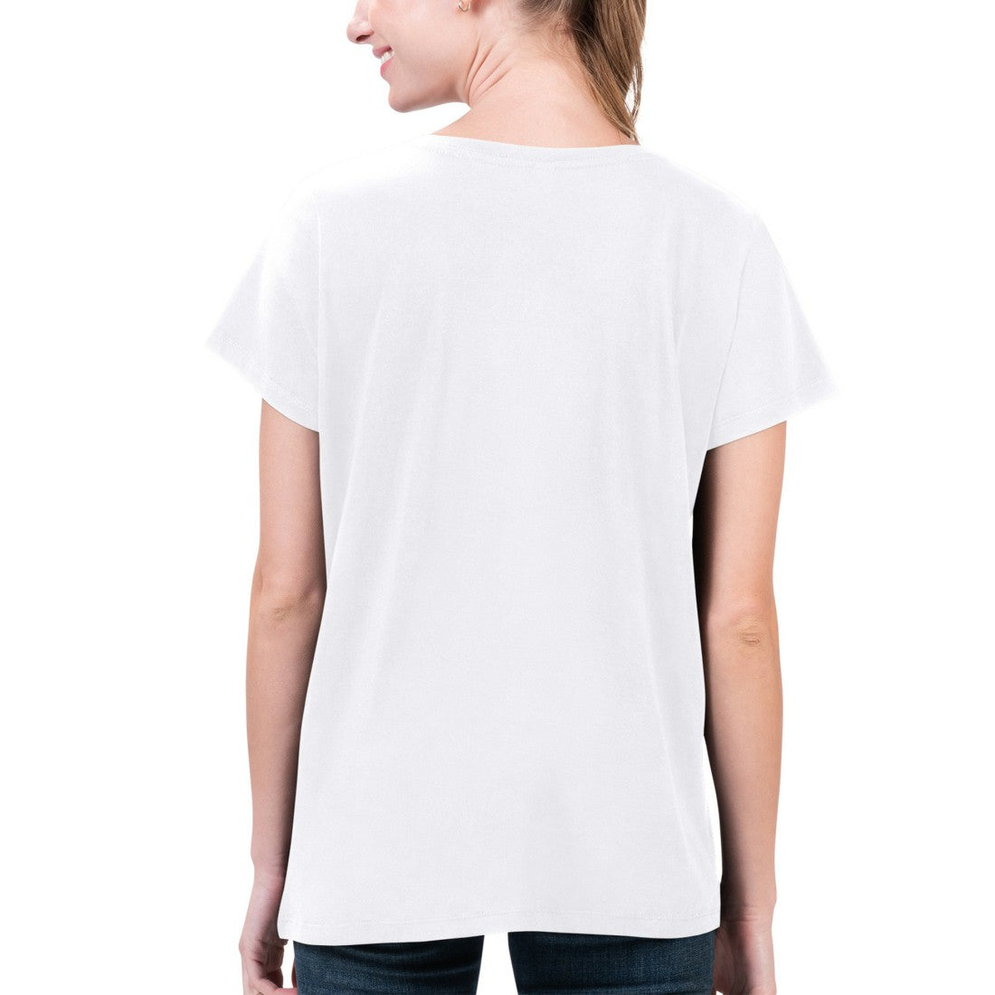 Houston Texans G-III 4Her by Carl Banks Women's Super-Slim Fit Lightweight H-Town V-Neck T-Shirt - White T-shirts