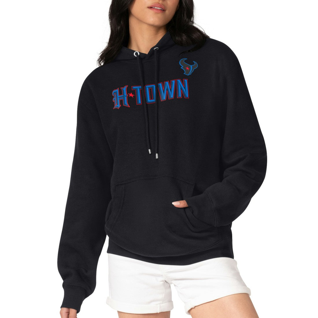 Houston Texans G-III 4Her by Carl Banks Women's H-Town Fleece Pullover Hoodie - Black Hoodies