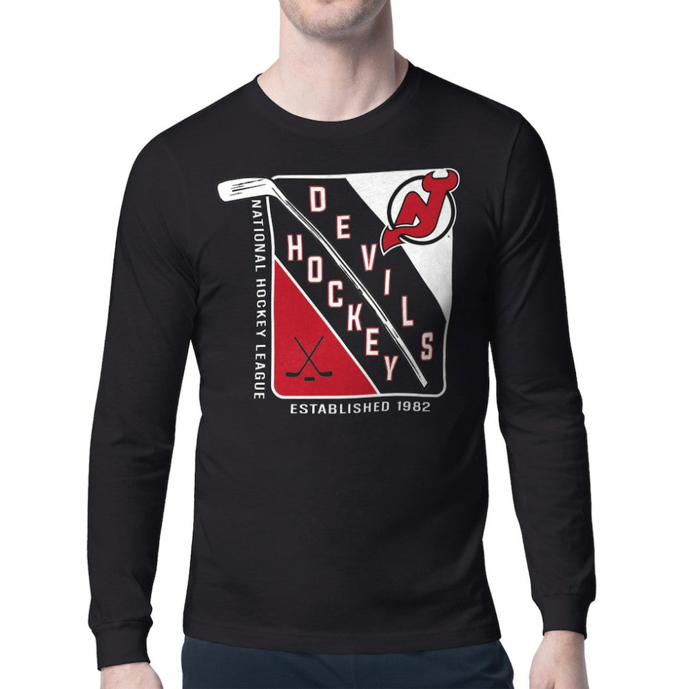 New Jersey Devils Starter Shield Long Sleeve Graphic T-Shirt - Black | US 201622131