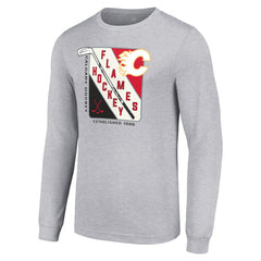 Calgary Flames Starter Shield Long Sleeve Graphic T-Shirt - Heather Gray | US 201622142