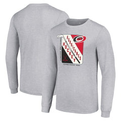 Carolina Hurricanes Starter Shield Long Sleeve Graphic T-Shirt - Heather Gray | US 201622143