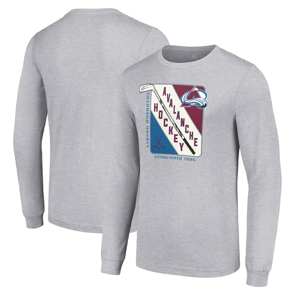 Colorado Avalanche Starter Shield Long Sleeve Graphic T-Shirt - Heather Gray | US 201622145