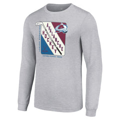 Colorado Avalanche Starter Shield Long Sleeve Graphic T-Shirt - Heather Gray | US 201622145