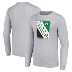 Dallas Stars Starter Shield Long Sleeve Graphic T-Shirt - Heather Gray | US 201622147