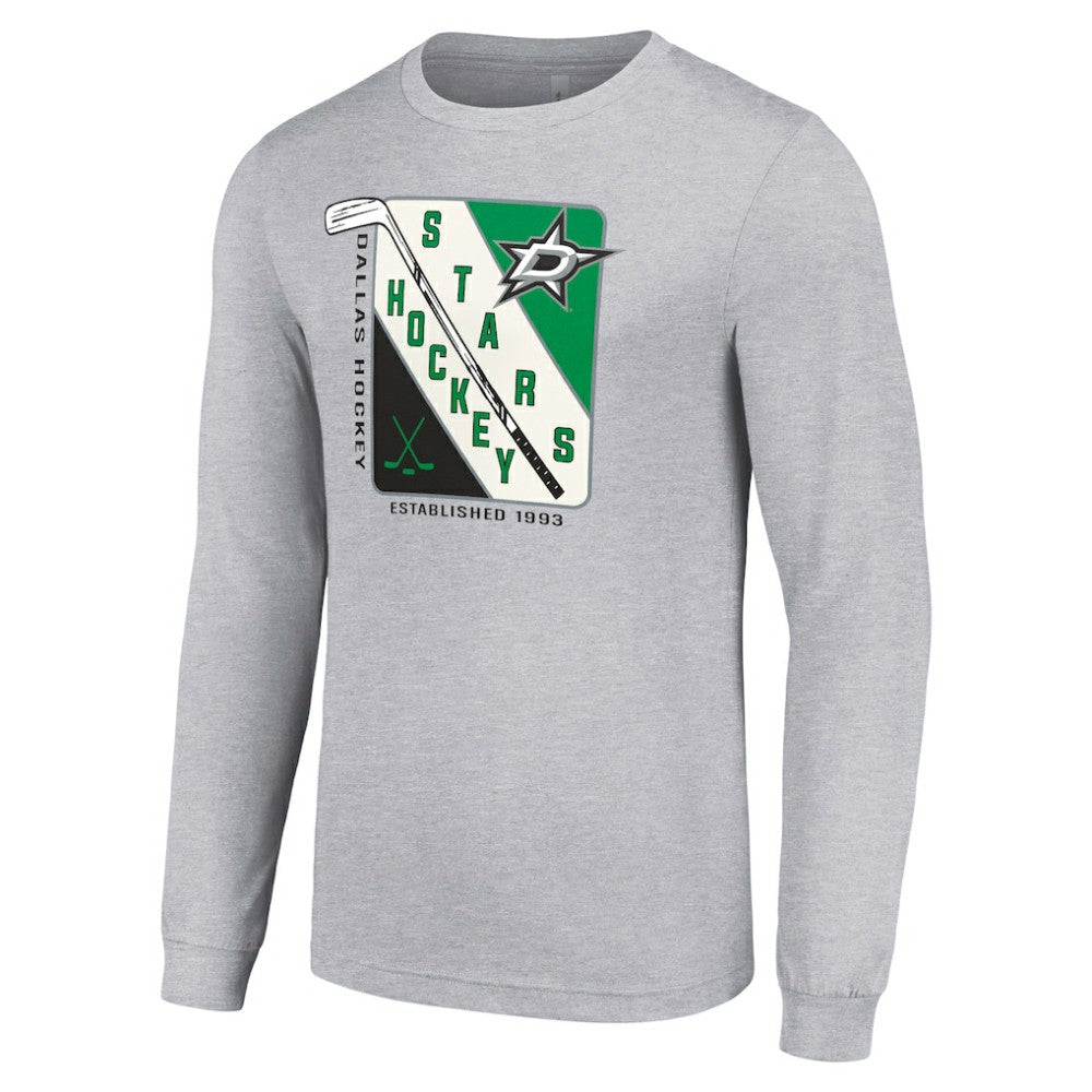 Dallas Stars Starter Shield Long Sleeve Graphic T-Shirt - Heather Gray | US 201622147