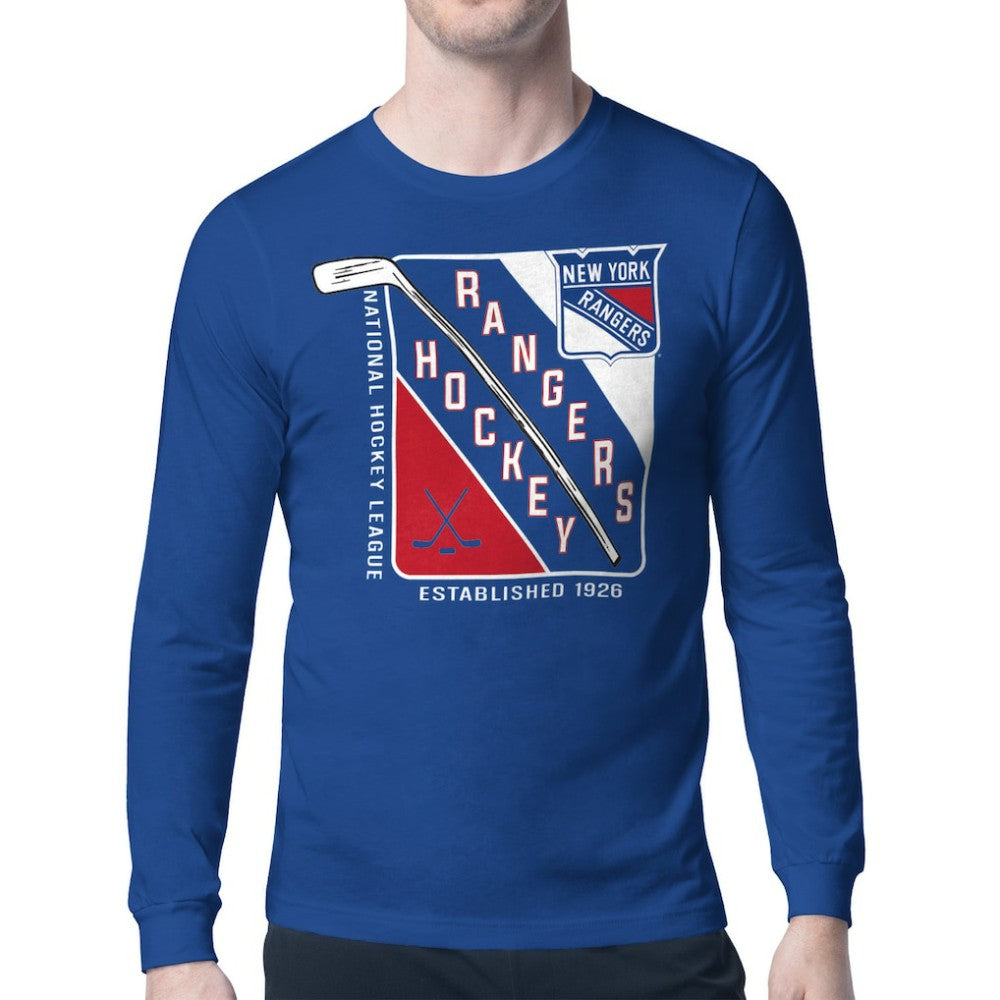 New York Rangers Starter Shield Long Sleeve Graphic T-Shirt - Blue | US 201622197