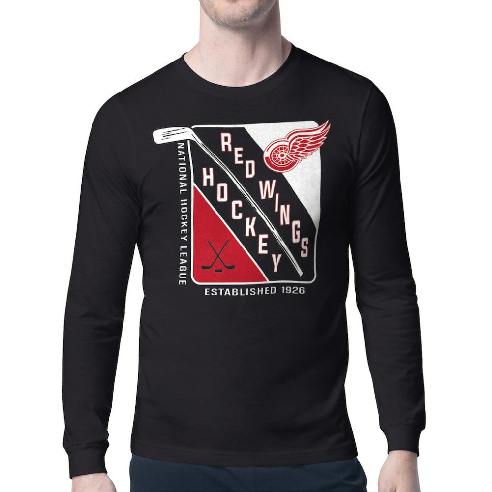 Detroit Red Wings Starter Shield Long Sleeve Graphic T-Shirt - Black | US 201622200
