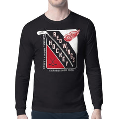 Detroit Red Wings Starter Shield Long Sleeve Graphic T-Shirt - Black | US 201622200