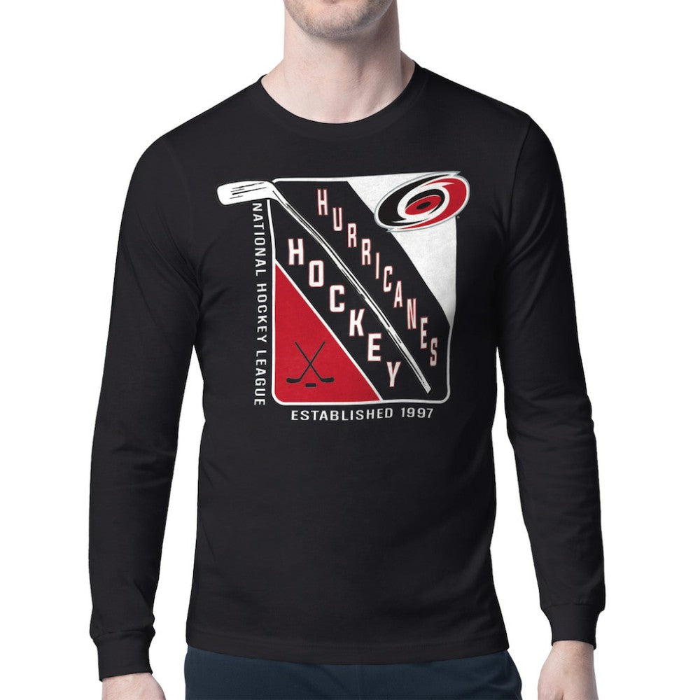 Carolina Hurricanes Starter Shield Long Sleeve Graphic T-Shirt - Black | US 201622201