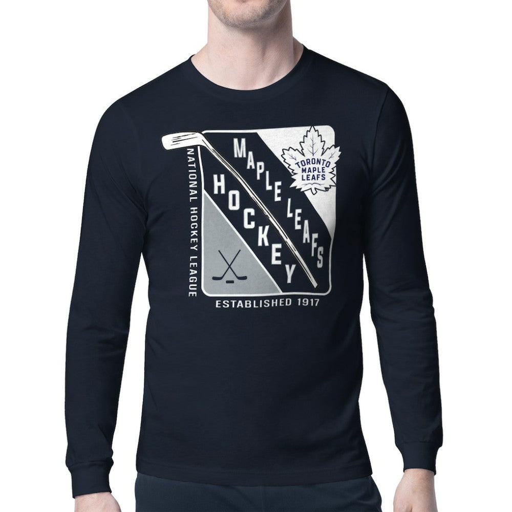 Toronto Maple Leafs Starter Shield Long Sleeve Graphic T-Shirt - Navy | US 201622212