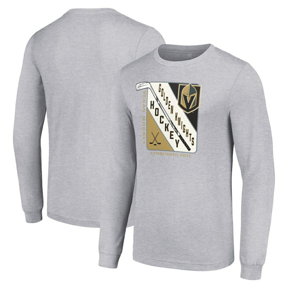 Vegas Golden Knights Starter Shield Long Sleeve Graphic T-Shirt - Heather Gray | US 201622218