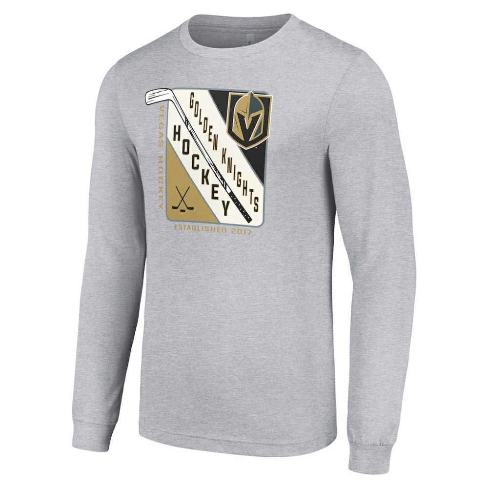 Vegas Golden Knights Starter Shield Long Sleeve Graphic T-Shirt - Heather Gray | US 201622218