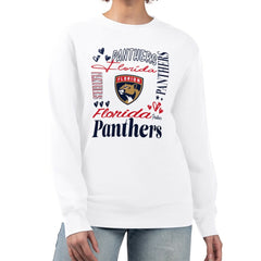 Florida Panthers G-III 4Her by Carl Banks Women's Collage Graphic Fleece Long Sleeve Pullover Sweatshirt - White | US 201622736