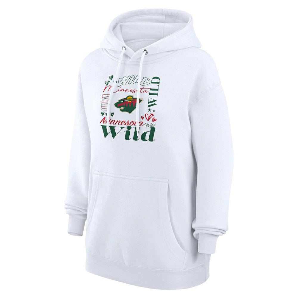 Minnesota Wild G-III 4Her by Carl Banks Women's Collage Team Graphic Tri-Blend Fleece Pullover Hoodie - White | US 201622832
