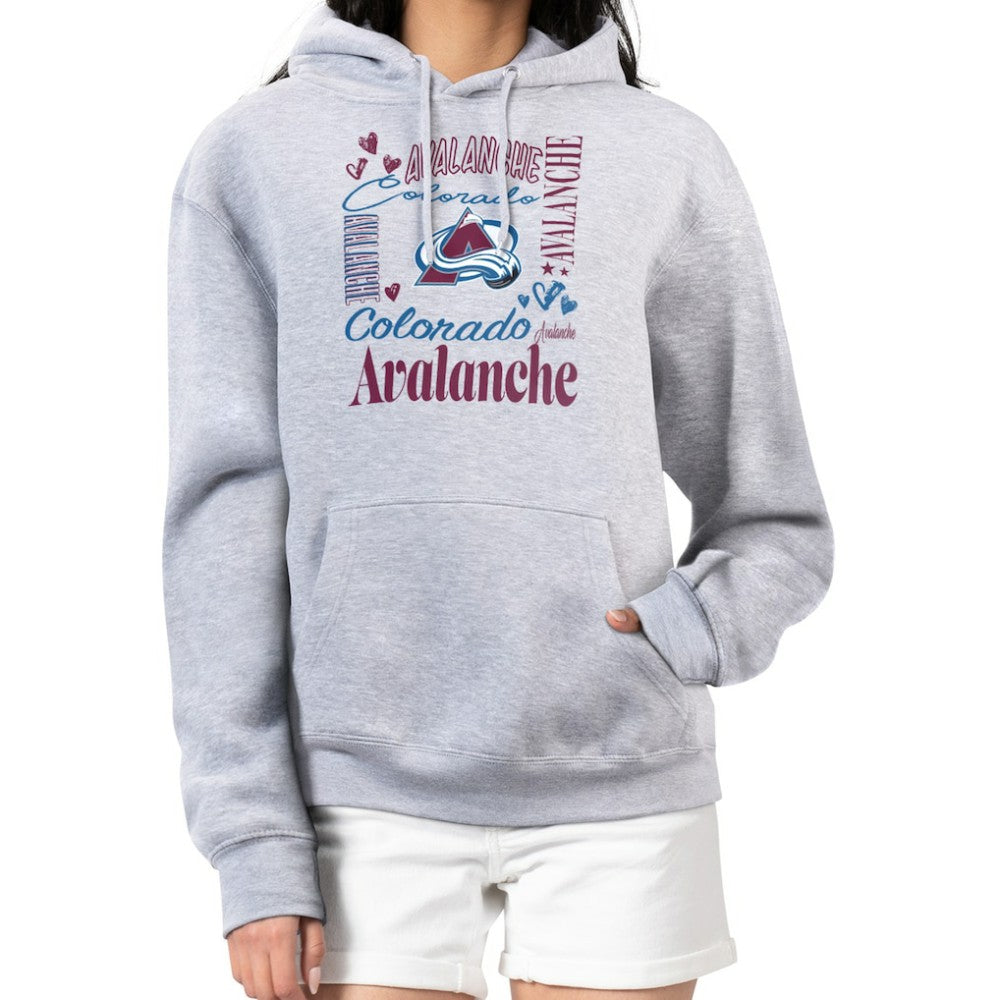 Colorado Avalanche G-III 4Her by Carl Banks Women's Collage Team Graphic Fleece Pullover Hoodie - Heather Gray | US 201622847