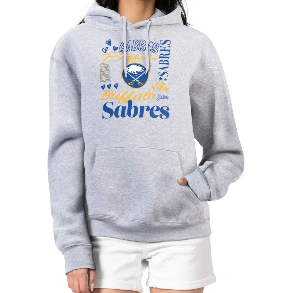 Buffalo Sabres G-III 4Her by Carl Banks Women's Collage Team Graphic Fleece Pullover Hoodie - Heather Gray | US 201622853