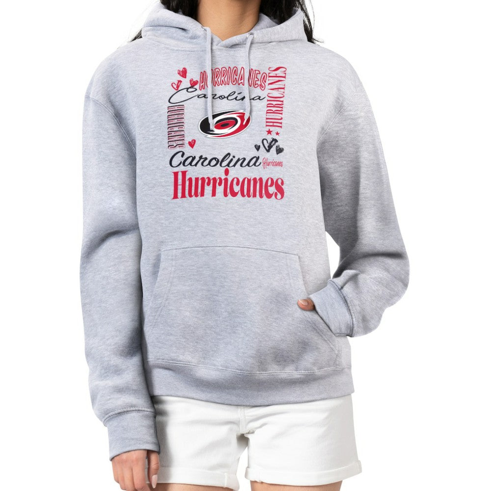Carolina Hurricanes G-III 4Her by Carl Banks Women's Collage Team Graphic Fleece Pullover Hoodie - Heather Gray | US 201622855