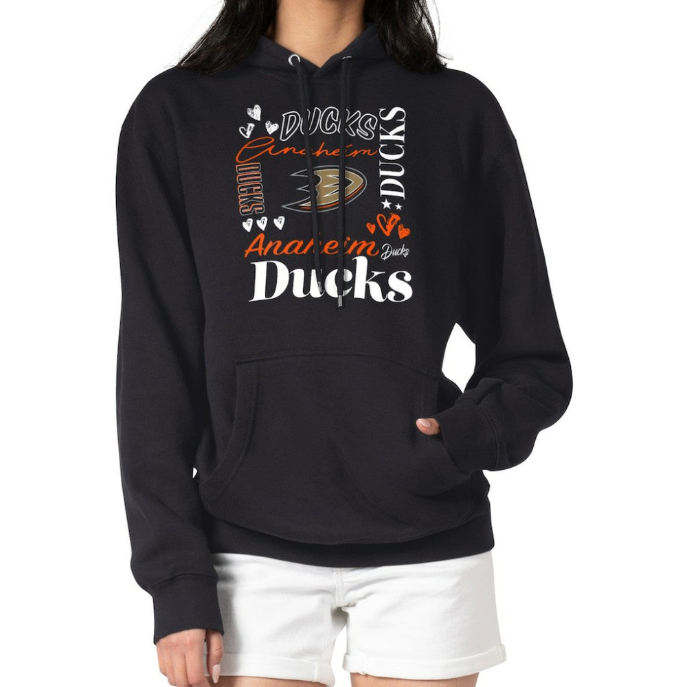 Anaheim Ducks G-III 4Her by Carl Banks Women's Collage Team Graphic Tri-Blend Fleece Pullover Hoodie - Black | US 201622881