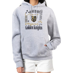 Vegas Golden Knights G-III 4Her by Carl Banks Women's Collage Team Graphic Tri-Blend Fleece Pullover Hoodie - Heather Gray | US 201622884