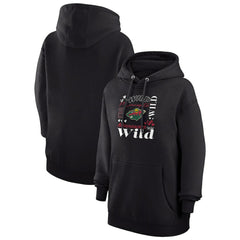 Minnesota Wild G-III 4Her by Carl Banks Women's Collage Team Graphic Tri-Blend Fleece Pullover Hoodie - Black | US 201622894