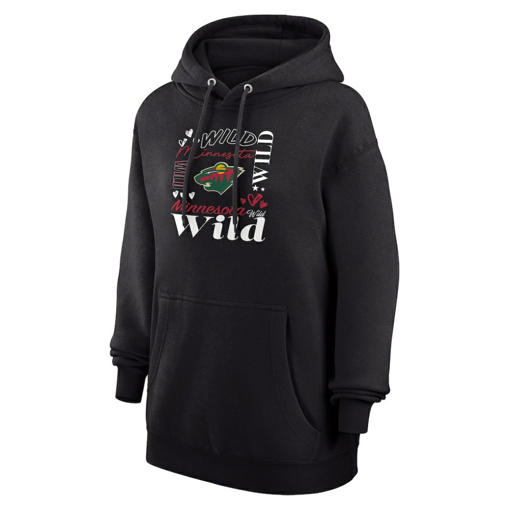 Minnesota Wild G-III 4Her by Carl Banks Women's Collage Team Graphic Tri-Blend Fleece Pullover Hoodie - Black | US 201622894