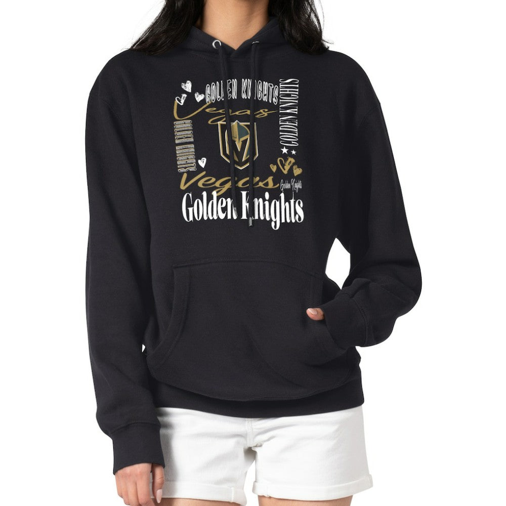 Vegas Golden Knights G-III 4Her by Carl Banks Women's Collage Team Graphic Tri-Blend Fleece Pullover Hoodie - Black | US 201622922