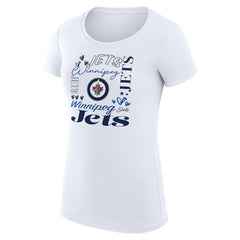 Winnipeg Jets G-III 4Her by Carl Banks Women's Super-Slim Fit Lightweight Collage Team Graphic T-Shirt - White | US 201622935
