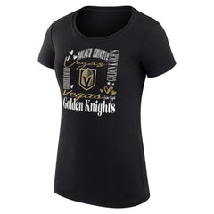Vegas Golden Knights G-III 4Her by Carl Banks Women's Super-Slim Fit Lightweight Collage Team Graphic T-Shirt - Black | US 201622942