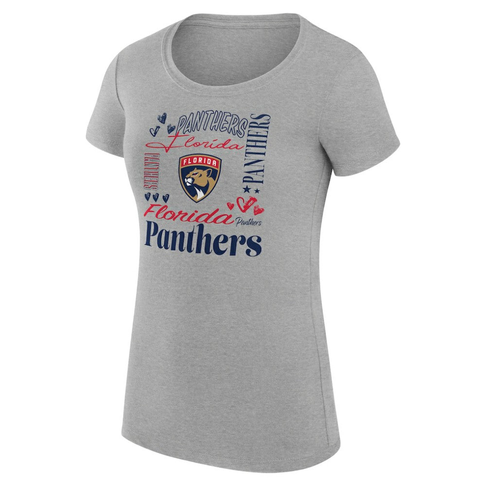 Florida Panthers G-III 4Her by Carl Banks Women's Super-Slim Fit Lightweight Collage Team Graphic T-Shirt - Heather Gray | US 201622943