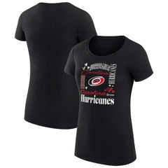 Carolina Hurricanes G-III 4Her by Carl Banks Women's Super-Slim Fit Lightweight Collage Team Graphic T-Shirt - Black | US 201623029