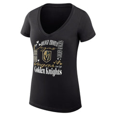 Vegas Golden Knights G-III 4Her by Carl Banks Women's Super-Slim Fit Lightweight Collage Team Graphic T-Shirt - Black | US 201623065