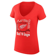 Detroit Red Wings G-III 4Her by Carl Banks Women's Super-Slim Fit Lightweight Collage Team Graphic T-Shirt - Red | US 201623072