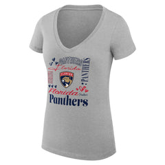Florida Panthers G-III 4Her by Carl Banks Women's Super-Slim Fit Lightweight Collage Team Graphic T-Shirt - Heather Gray | US 201623080