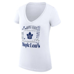 Toronto Maple Leafs G-III 4Her by Carl Banks Women's Super-Slim Fit Lightweight Collage Team Graphic T-Shirt - White | US 201623138