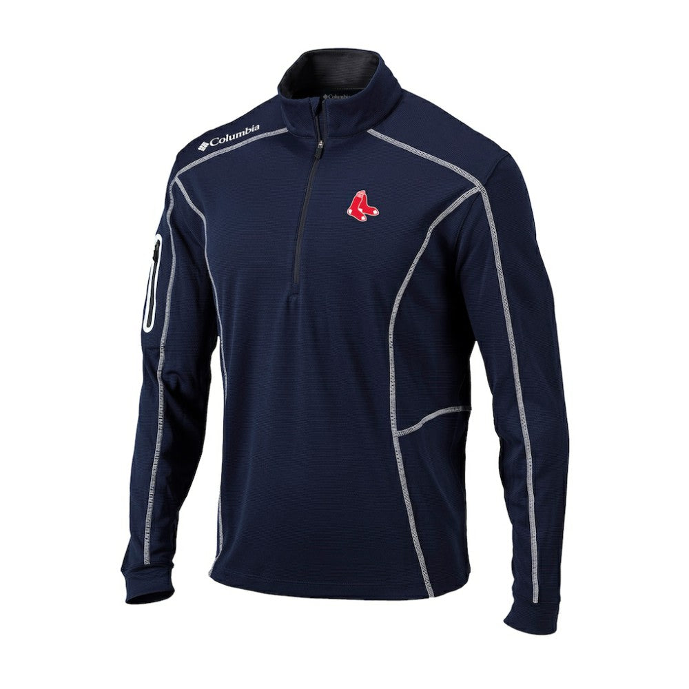 Boston Red Sox Columbia Cooperstown Collection Omni-Wick Shotgun Quarter-Zip Top - Navy Tops
