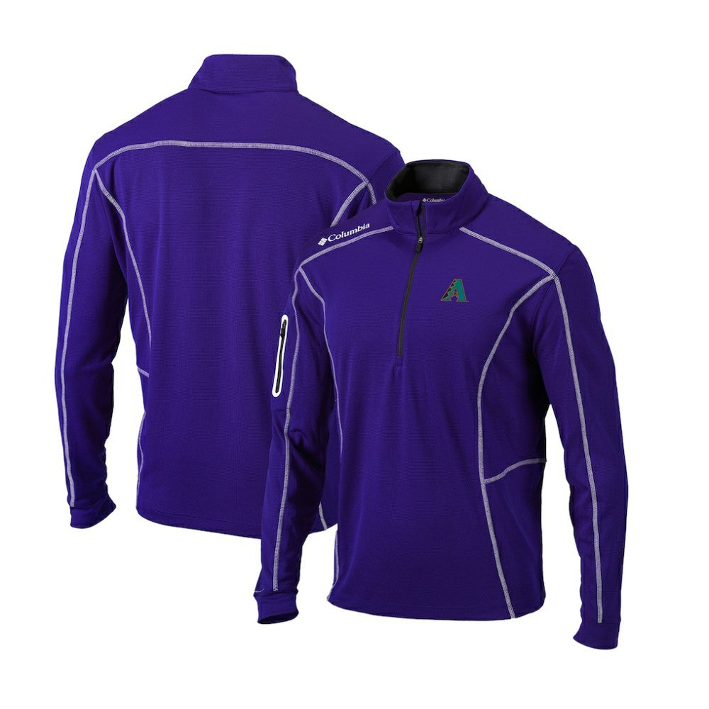 Arizona Diamondbacks Columbia Cooperstown Collection Omni-Wick Shotgun Quarter-Zip Top - Purple Tops