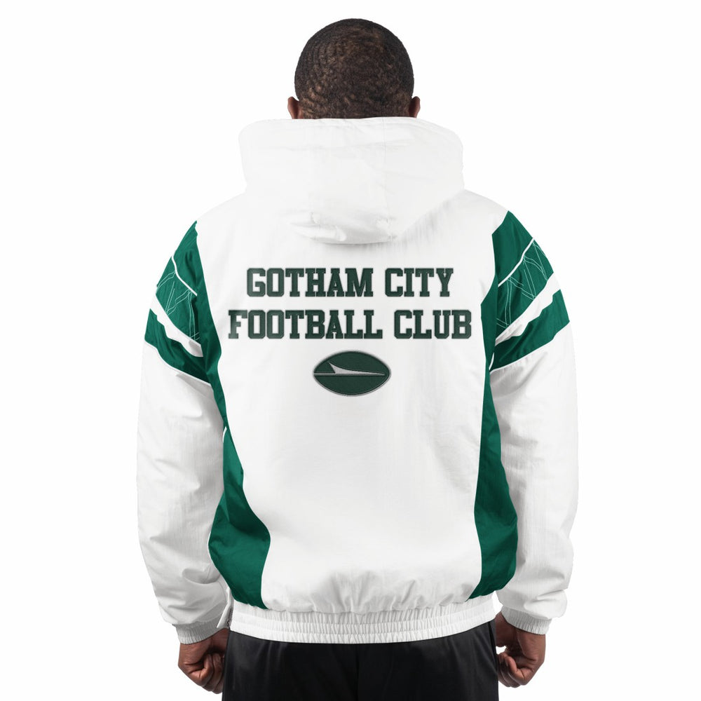New York Jets Starter Gotham City Half-Zip Hoodie Jacket - White Hoodies
