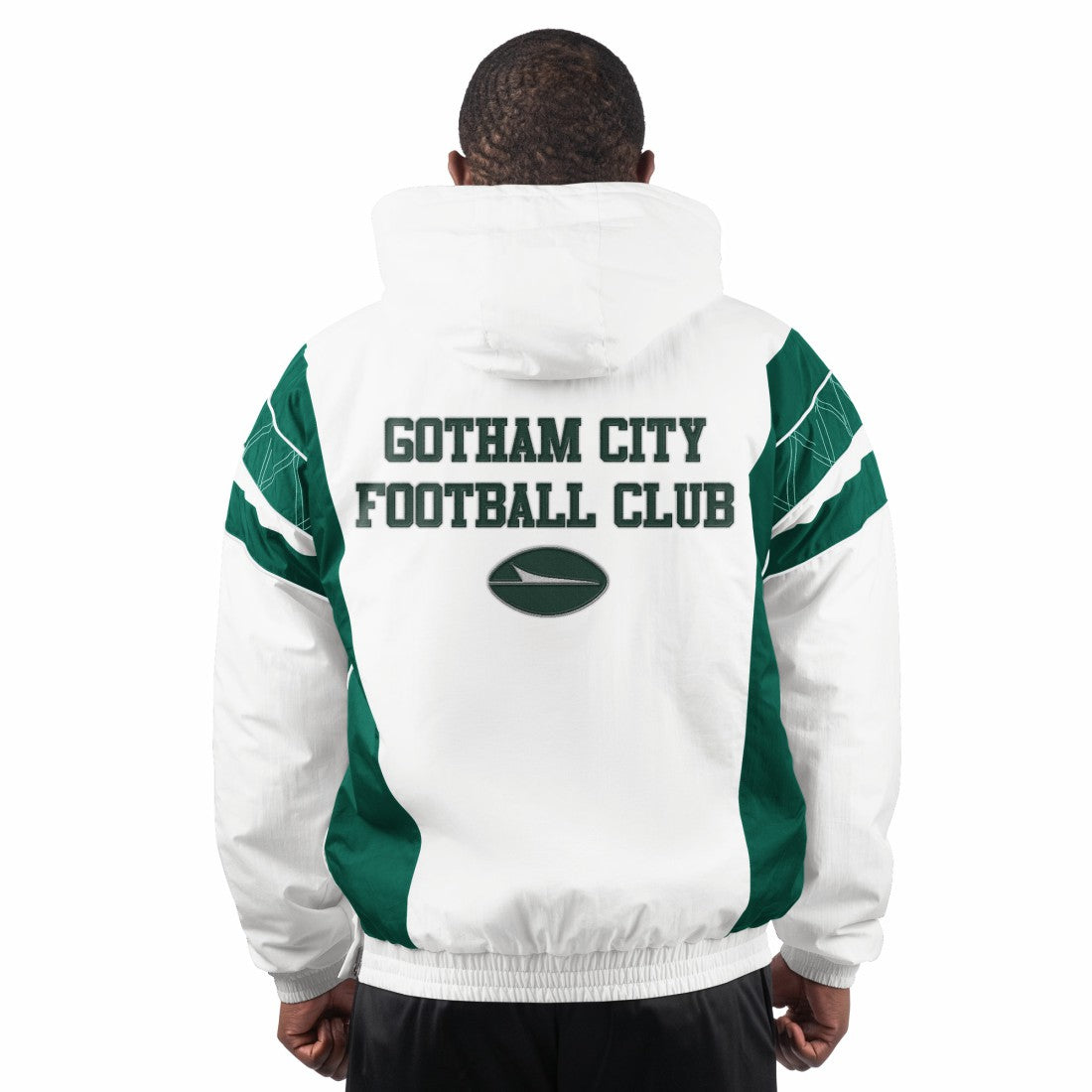 New York Jets Starter Gotham City Half-Zip Hoodie Jacket - White Hoodies