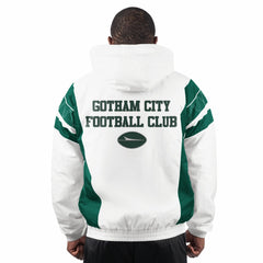 New York Jets Starter Gotham City Half-Zip Hoodie Jacket - White Hoodies