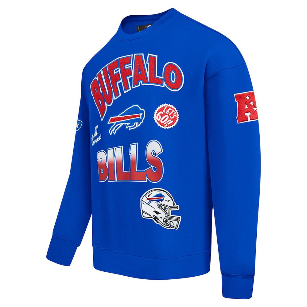 Buffalo Bills Pro Standard Turn It Up Drop Shoulder Pullover Sweatshirt - Royal Pullover