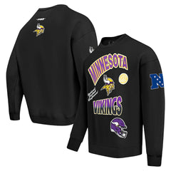 Minnesota Vikings Pro Standard Turn It Up Drop Shoulder Pullover Sweatshirt - Black Pullover